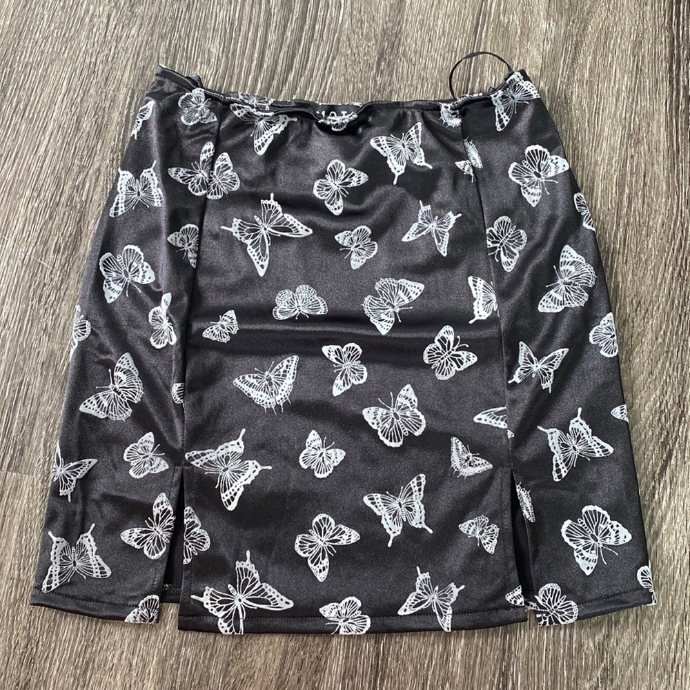 Motel Rocks butterfly satin skirt